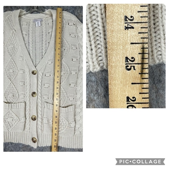 Sincerely Jules Button Front Cottagecore Coastal Grandma Sweater Cardigan Sz S - Picture 12 of 13